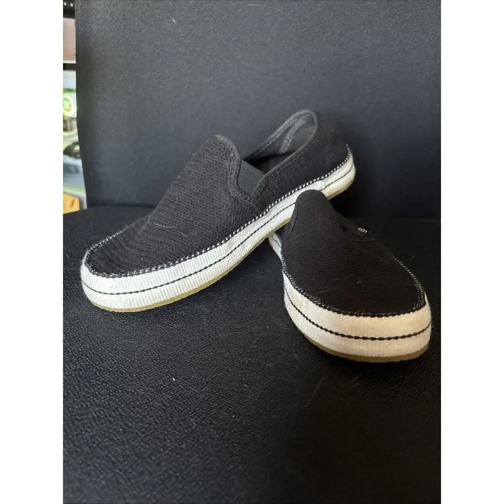 Ugg Bren Slip On Shoe Womens 7.5 Black Mesh Lightweight Flats Casual Minimalist